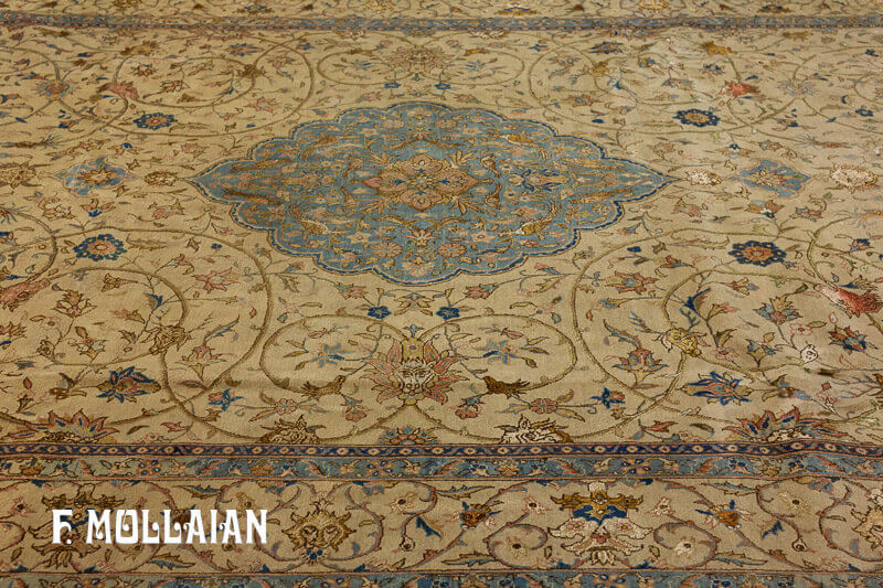 Antique Persian Qum Kurk Wool Part Silk Rug n°:67085658